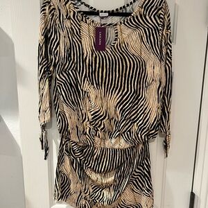 Zebra Print Dress elastic Waist